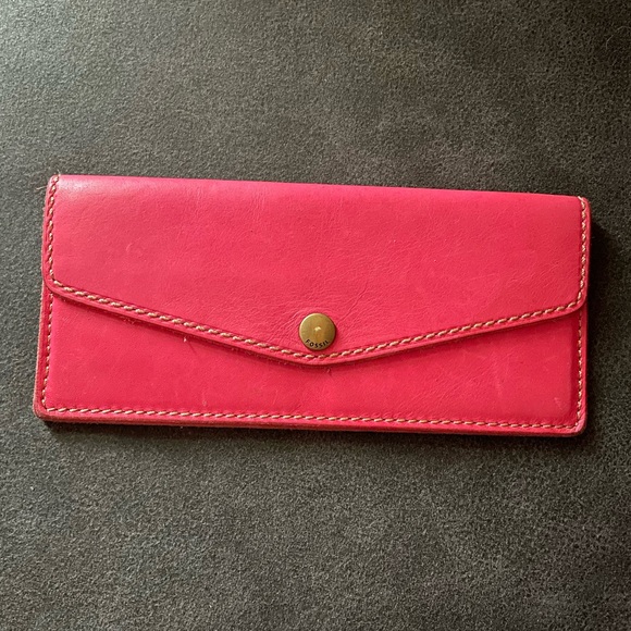 Minimalist pink fossil wallet - Picture 1 of 5